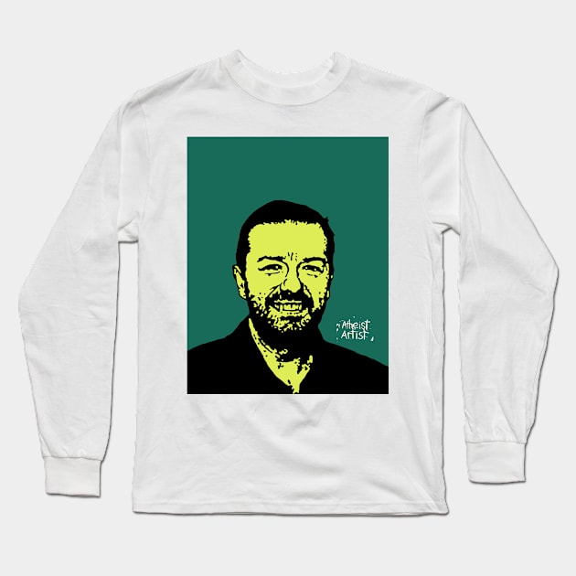 Ricky Gervais Long Sleeve T-Shirt by DJVYEATES